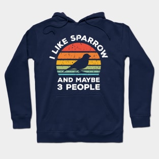 I Like Sparrow and Maybe 3 People, Retro Vintage Sunset with Style Old Grainy Grunge Texture Hoodie